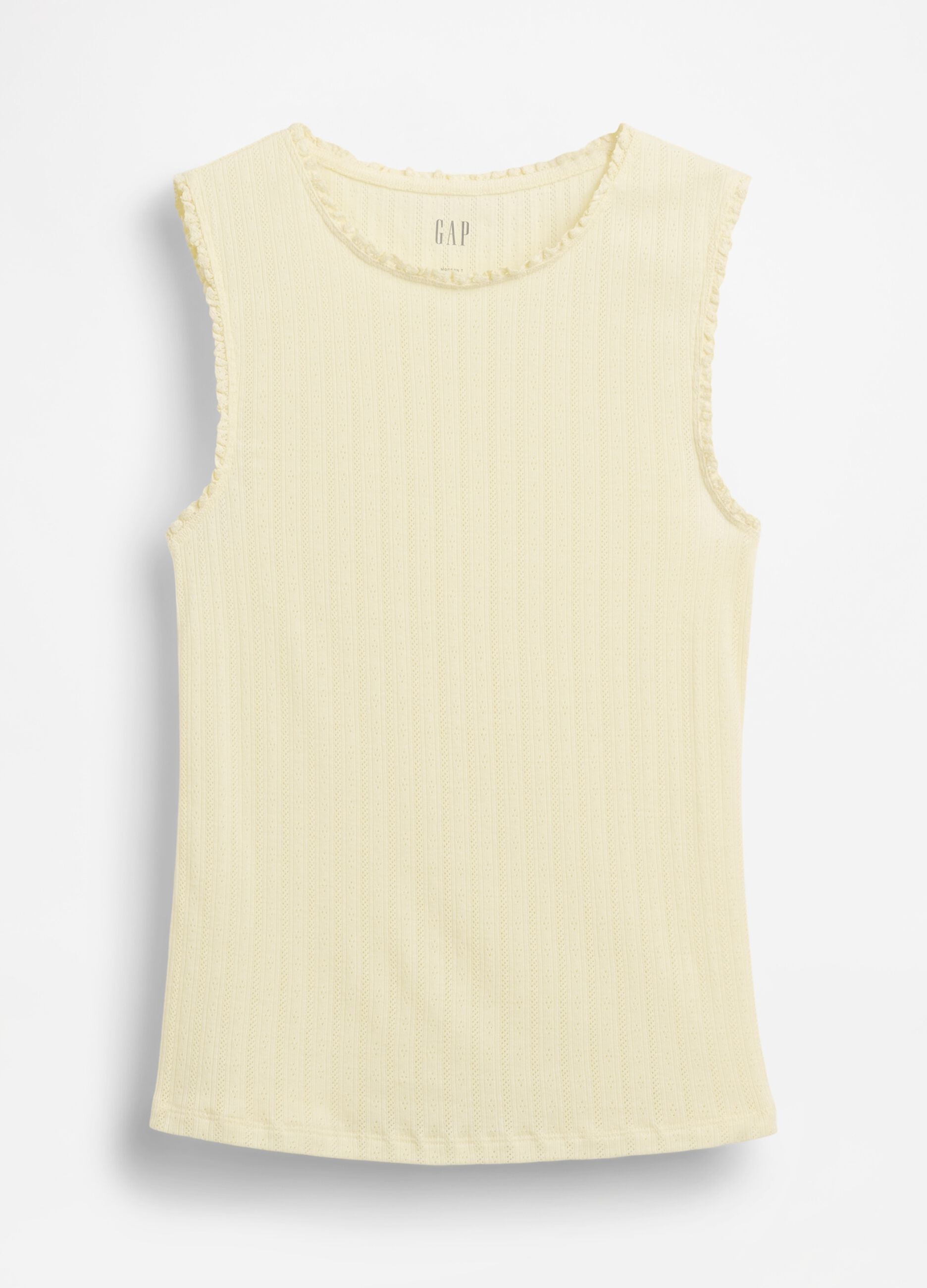 Ribbed cotton-blend tank top