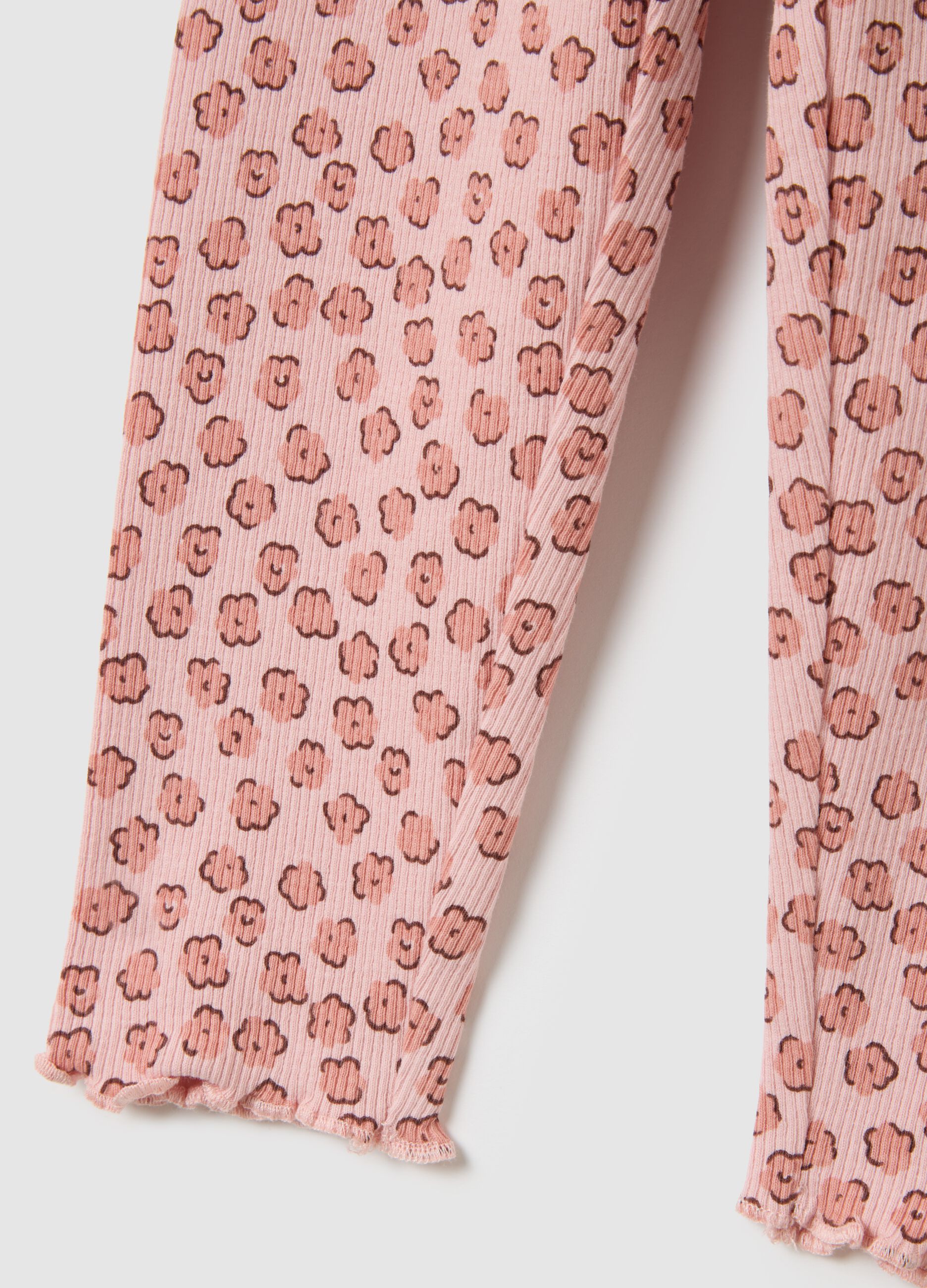 Leggings per bambine in cotone elasticizzato rosa