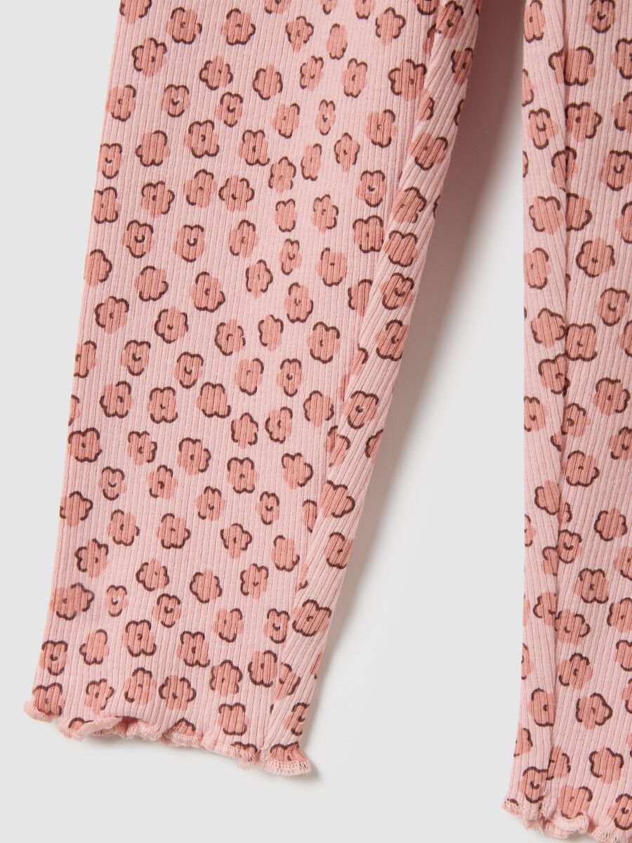 Leggings per bambine in cotone elasticizzato rosa_3
