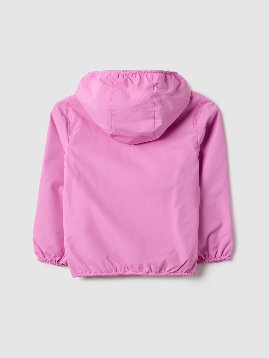 Girls' pink regular fit jacket with full zip and hood_1