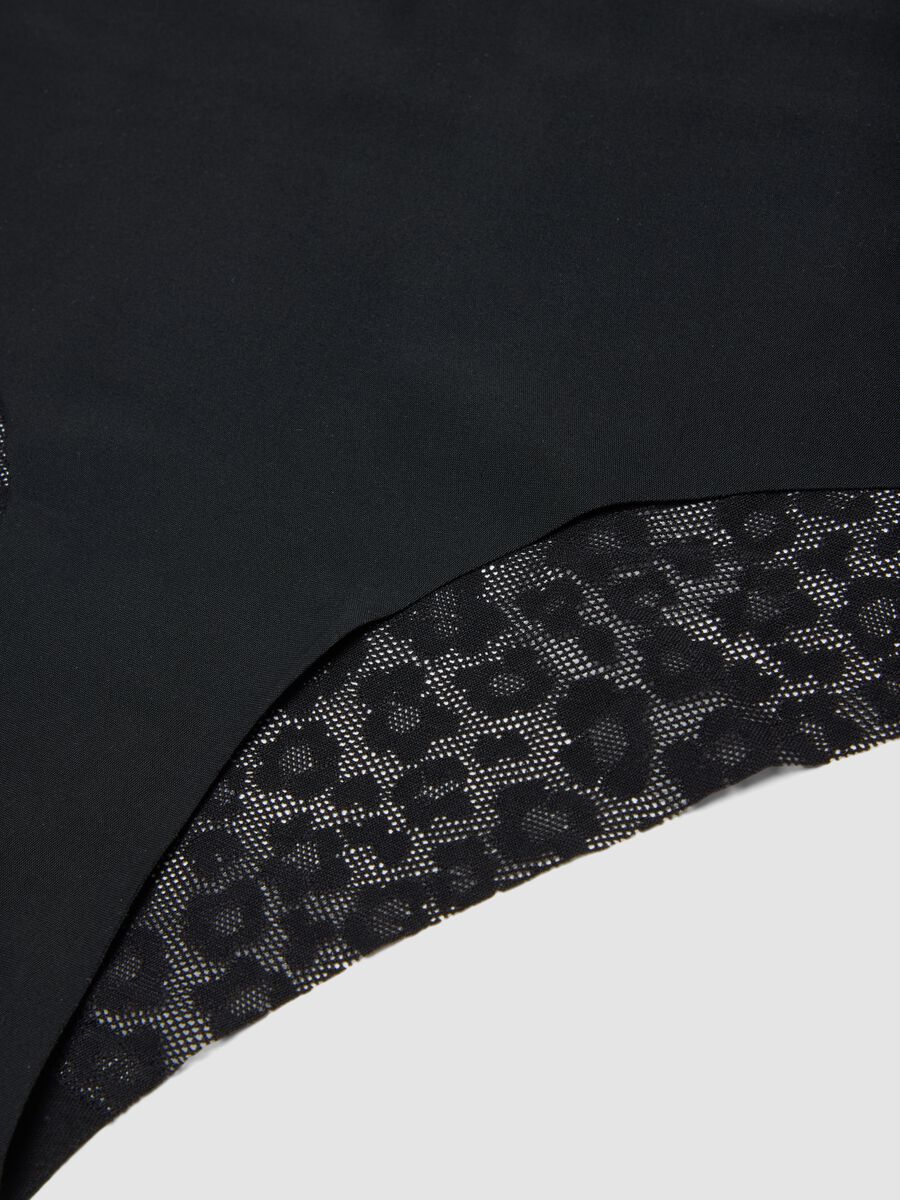 Slip nero in tessuto elasticizzato con retro in pizzo_5