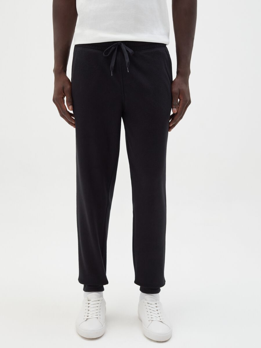 Fleece joggers with drawstring_0