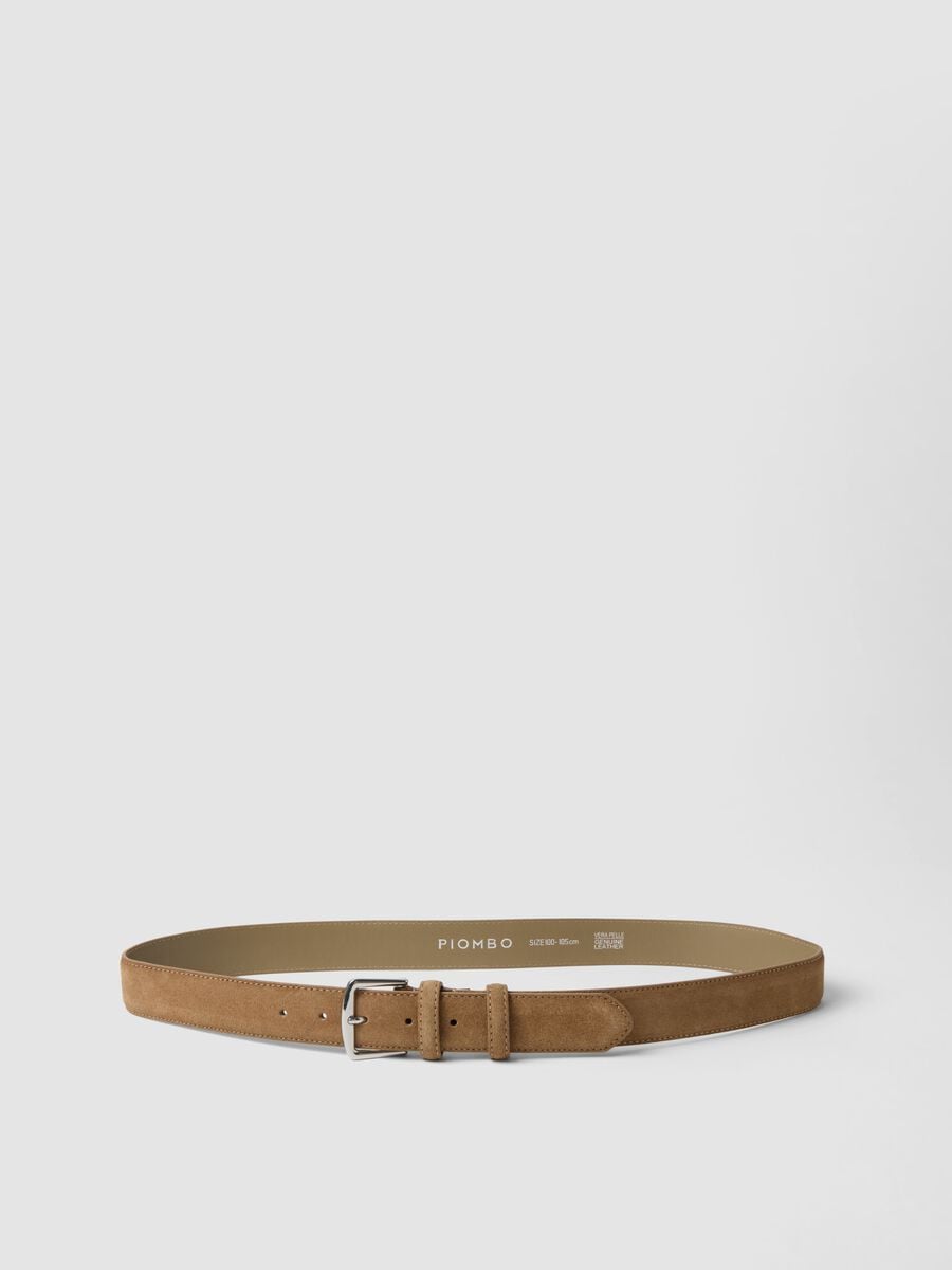Cintura beige in vera pelle scamosciata_0