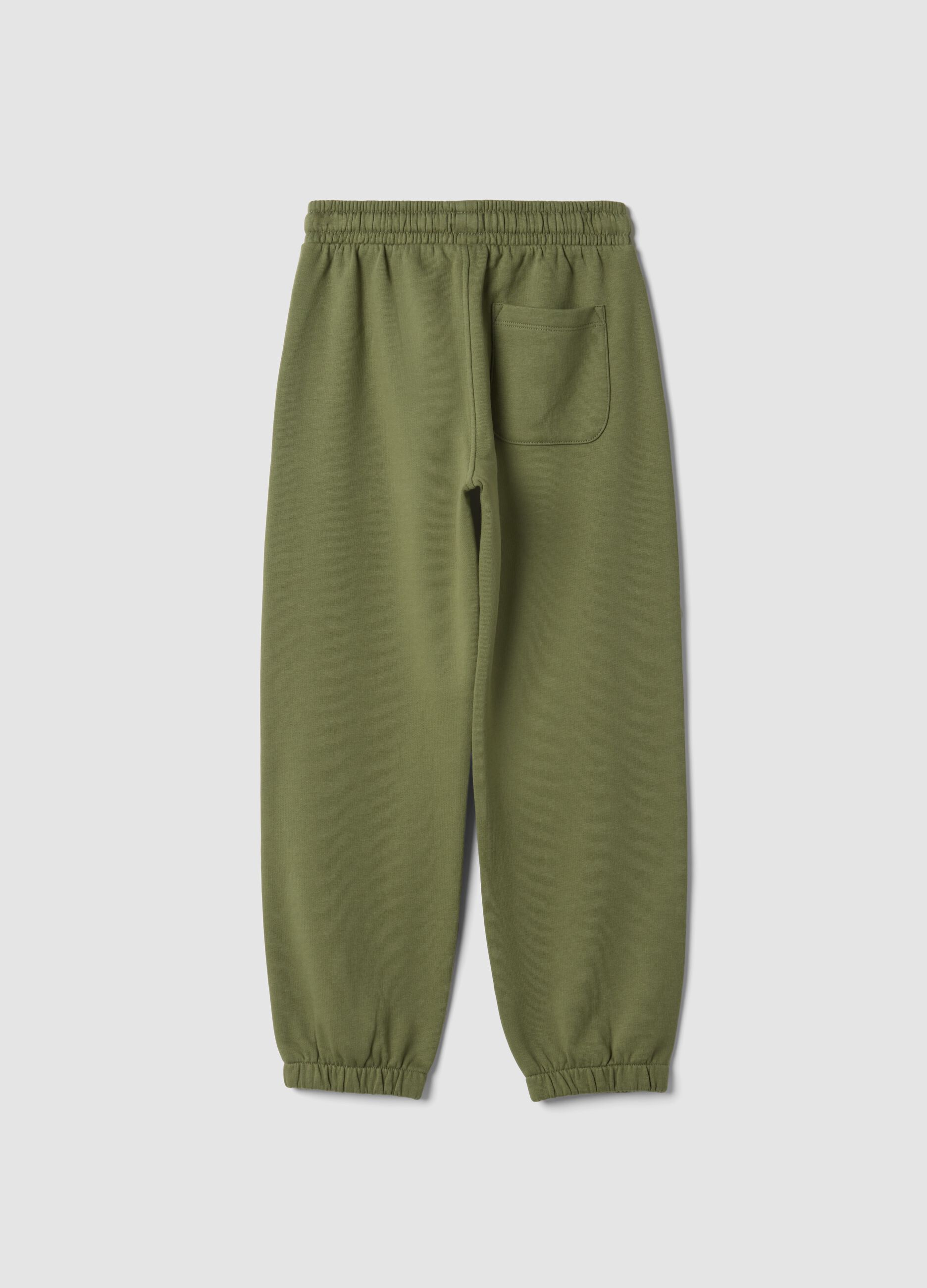 Pantaloni jogger verdi in puro cotone organico