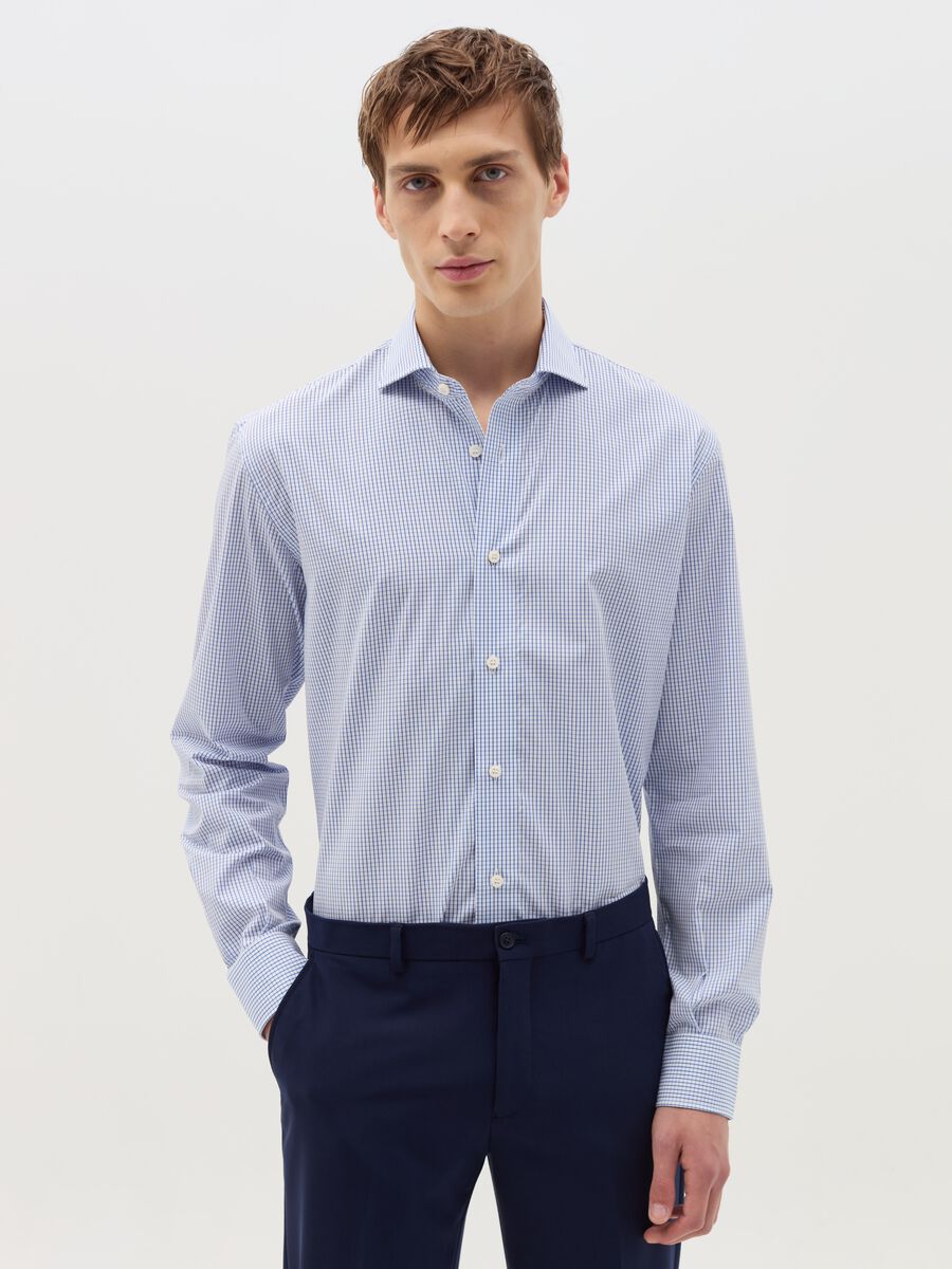 Regular-fit micro check shirt_0