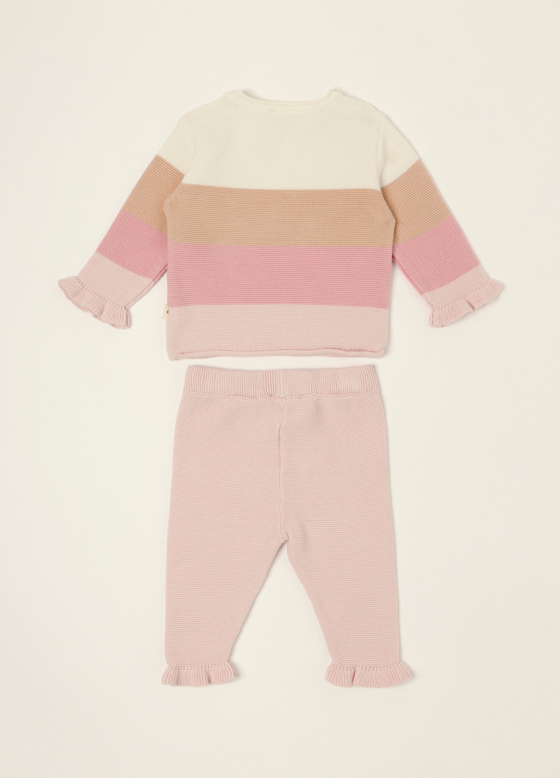 Multicolour striped pure cotton set for baby girl
