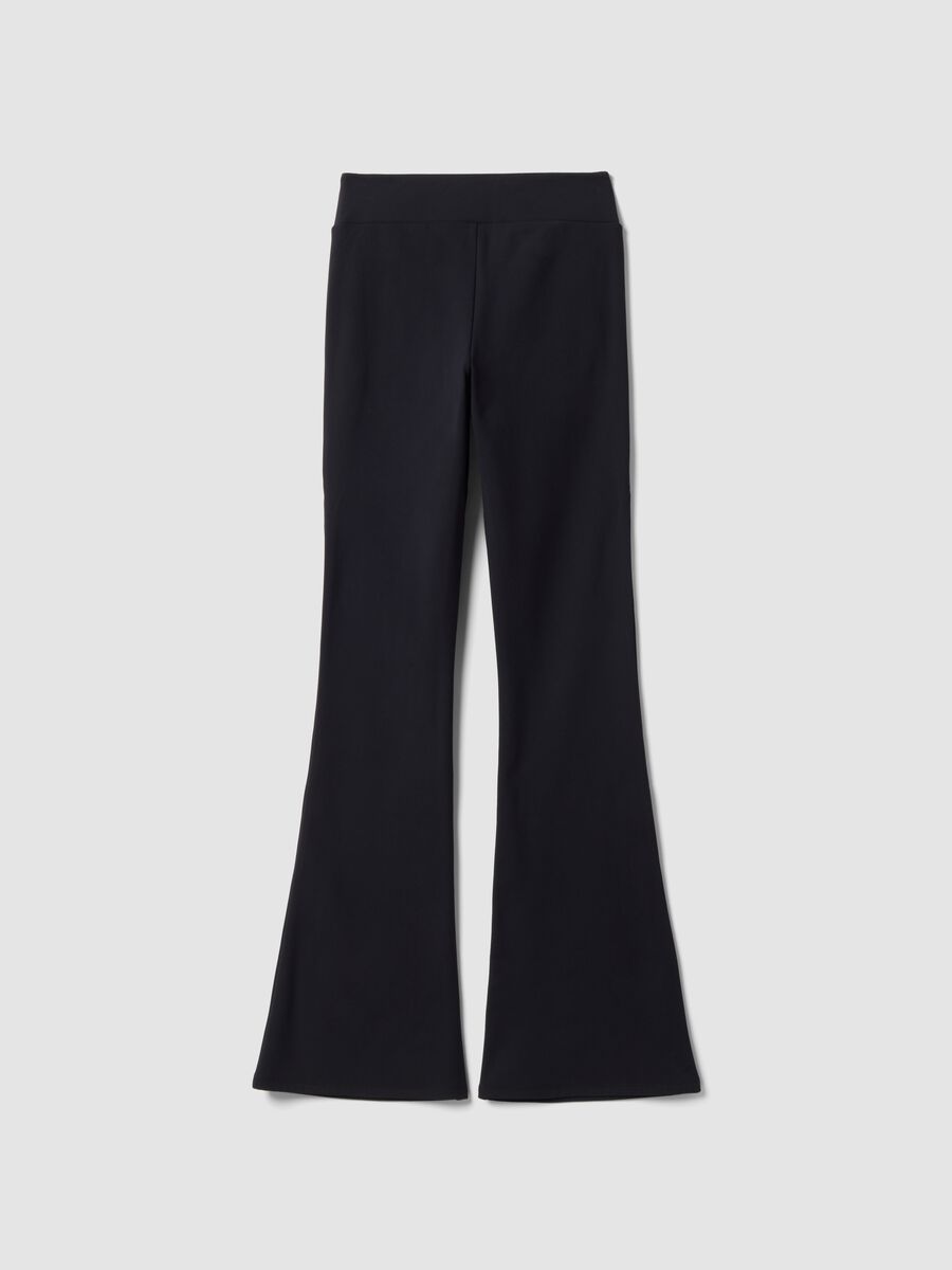 Pantaloni neri flare in tessuto elasticizzato ALTAVIA STUDIO_5