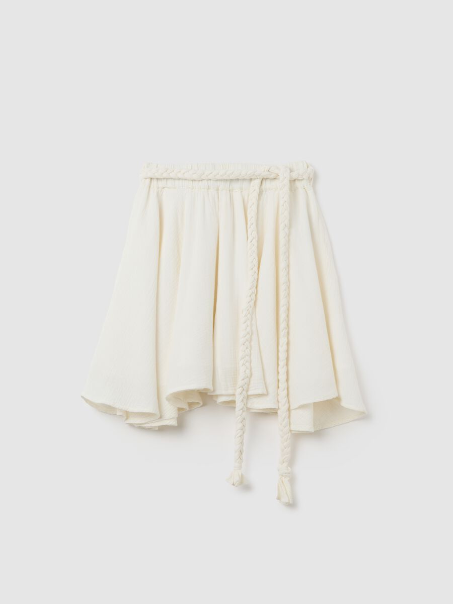 Women's white pure cotton skirt regular fit_0