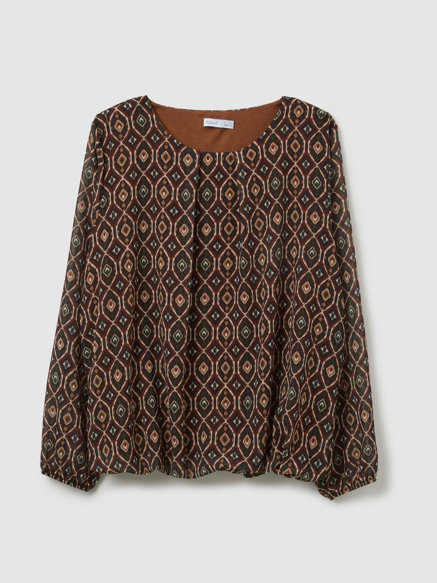 Multicolour long sleeve regular fit shirt with geometric pattern_4