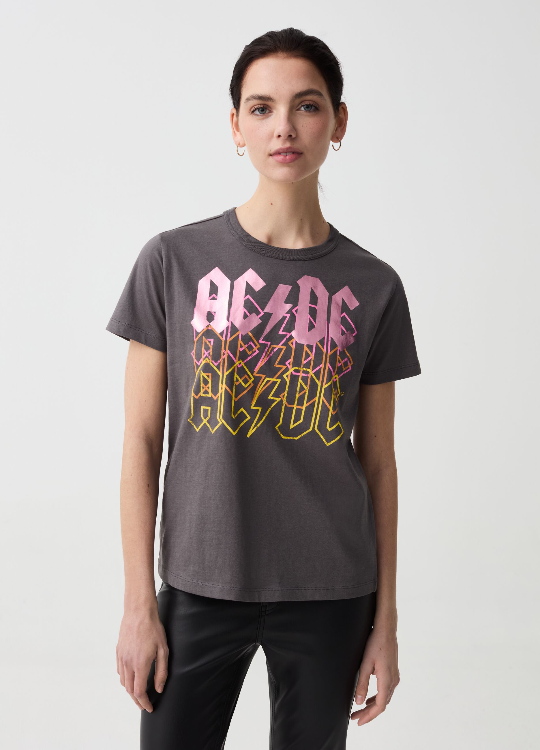 T-shirt con stampa AC/DC in foil