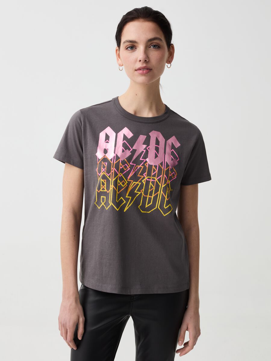 T-shirt with AC/DC foil print_0