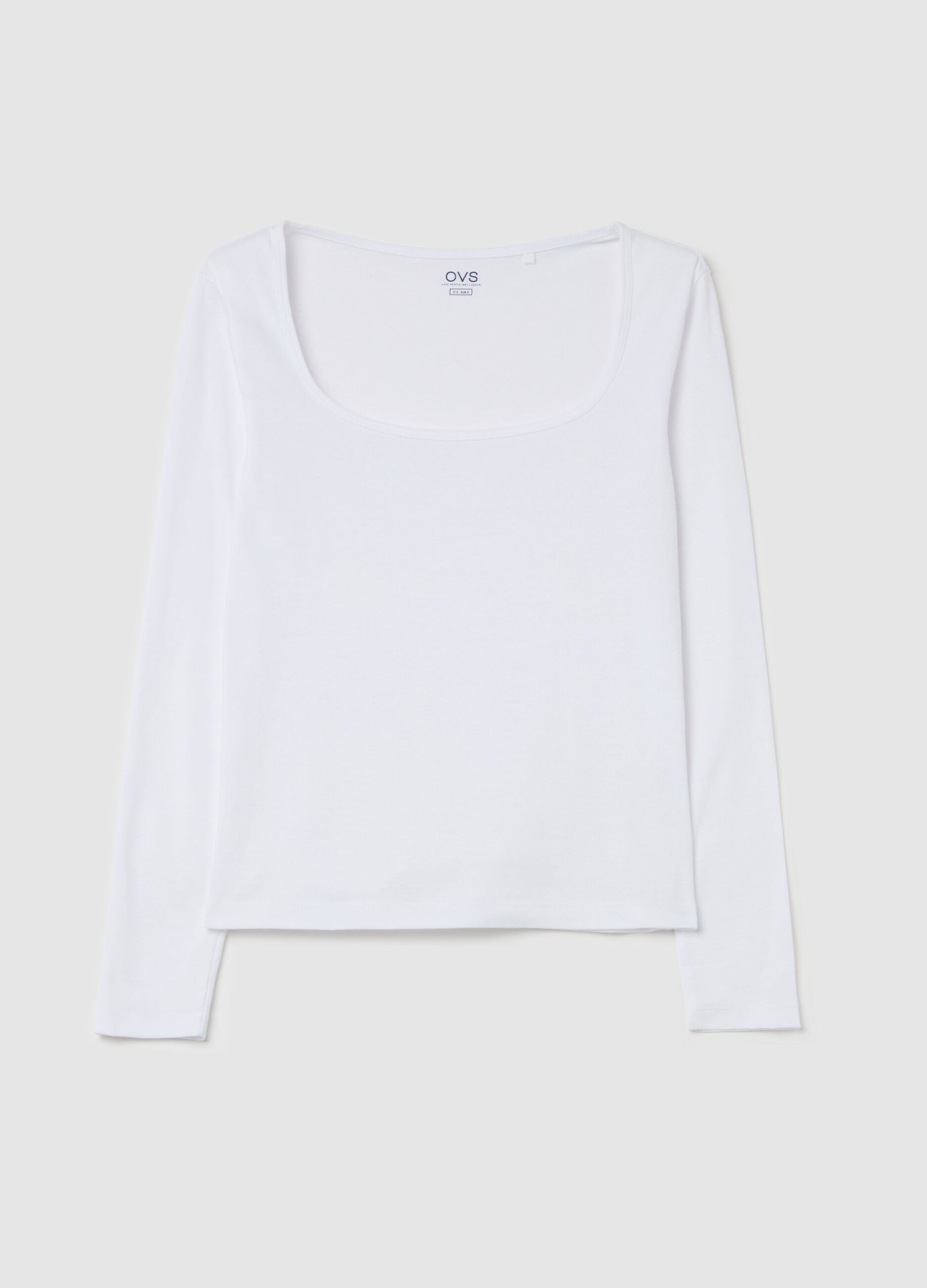 T-shirt in cotone con scollo rotondo 