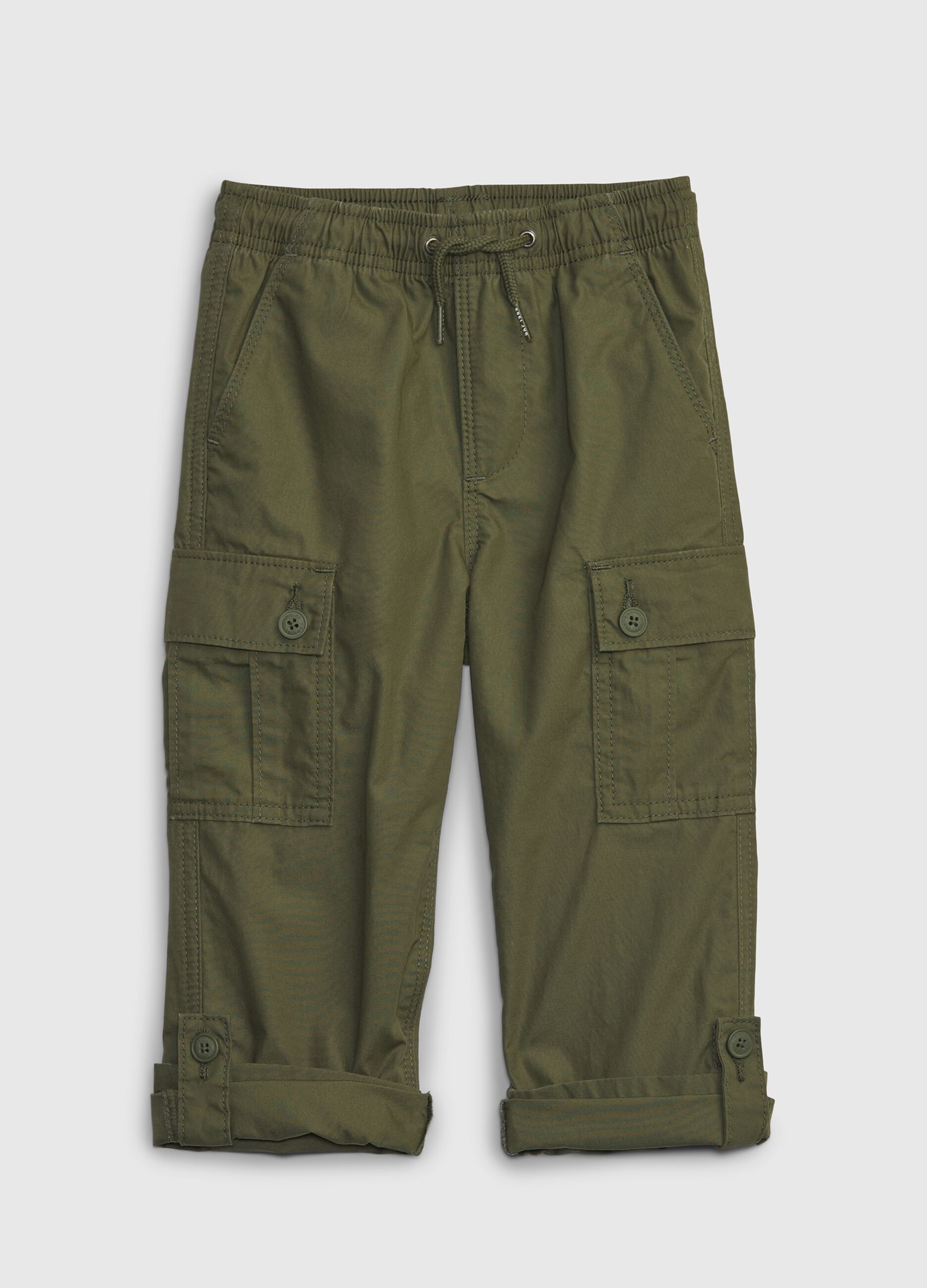 Joggers cargo in cotone con coulisse