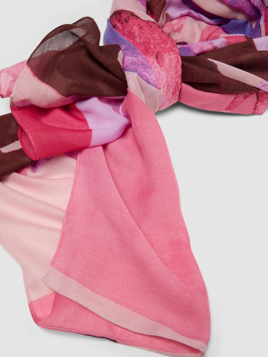 Pink abstract-print scarf_2