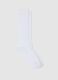 White Ribbed Stretch Long Socks_0