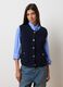 Regular fit blue pure cotton vest with buttons_2