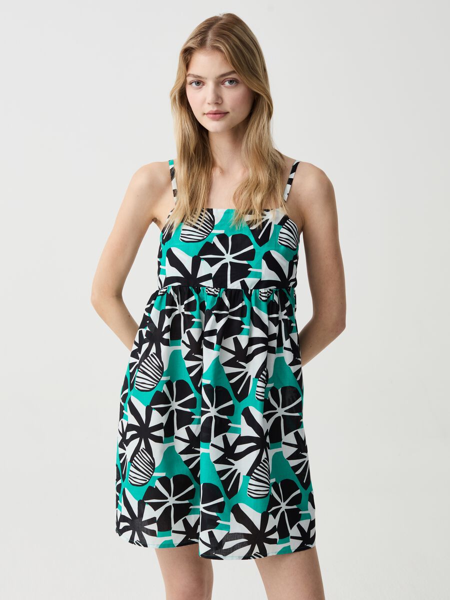 Short dress with all-over print_0