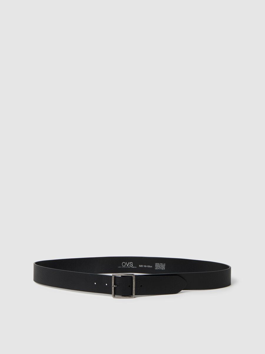 Black Genuine Leather Belt_0