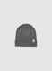 Grey Ribbed Knit Hat_0