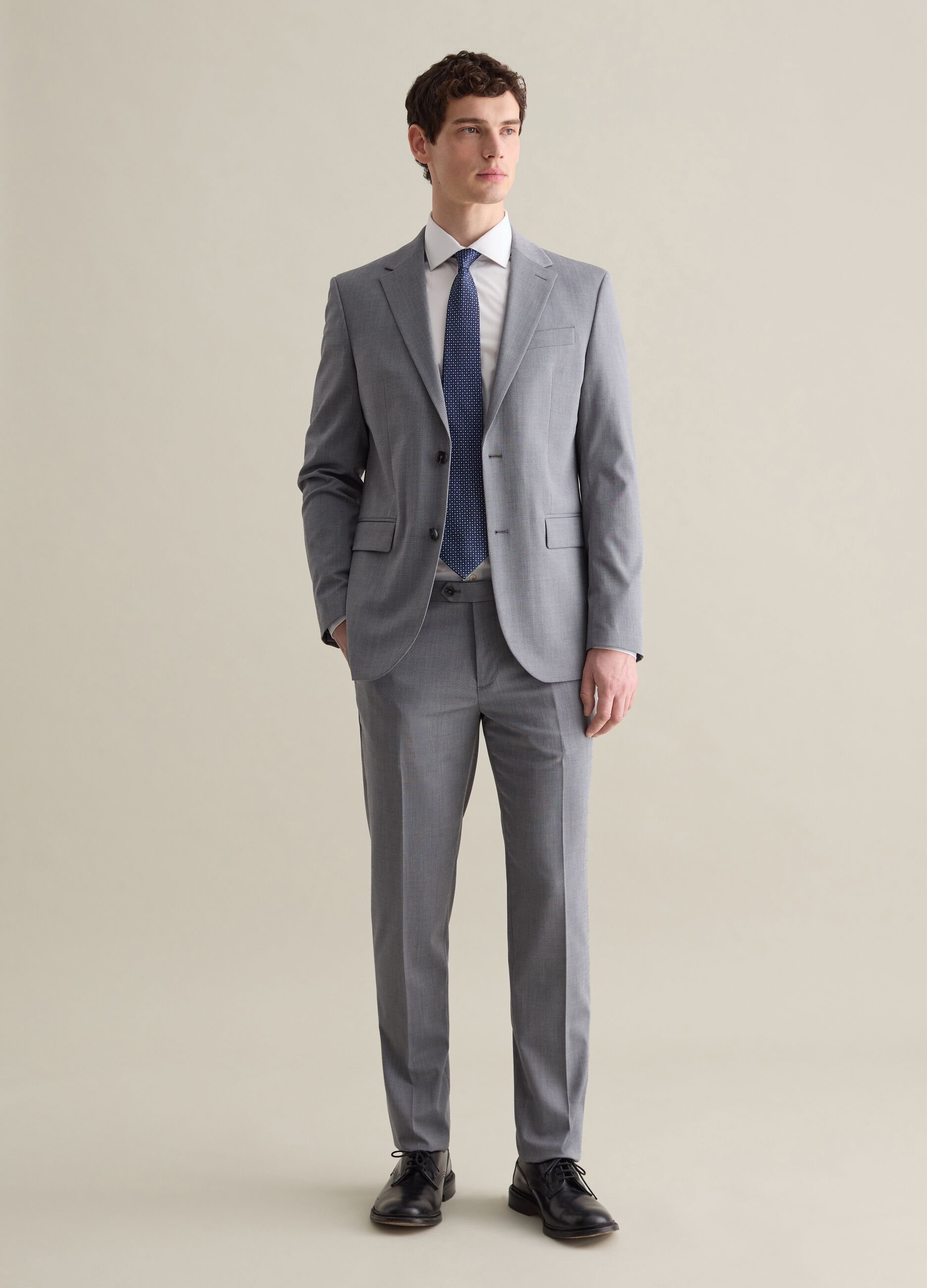 Slim-fit tailored trousers in Prince of Wales