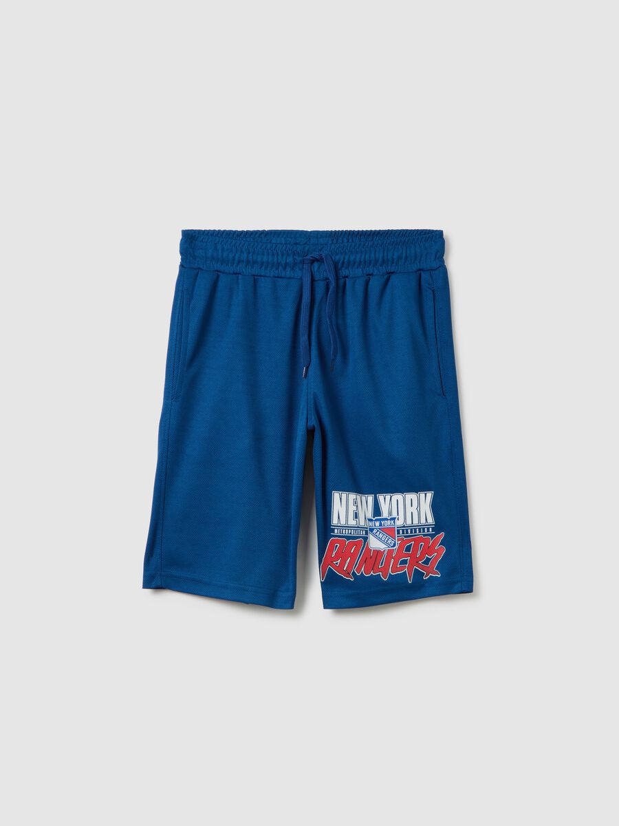 Shorts da uomo in blu con stampa New York Panthers_0