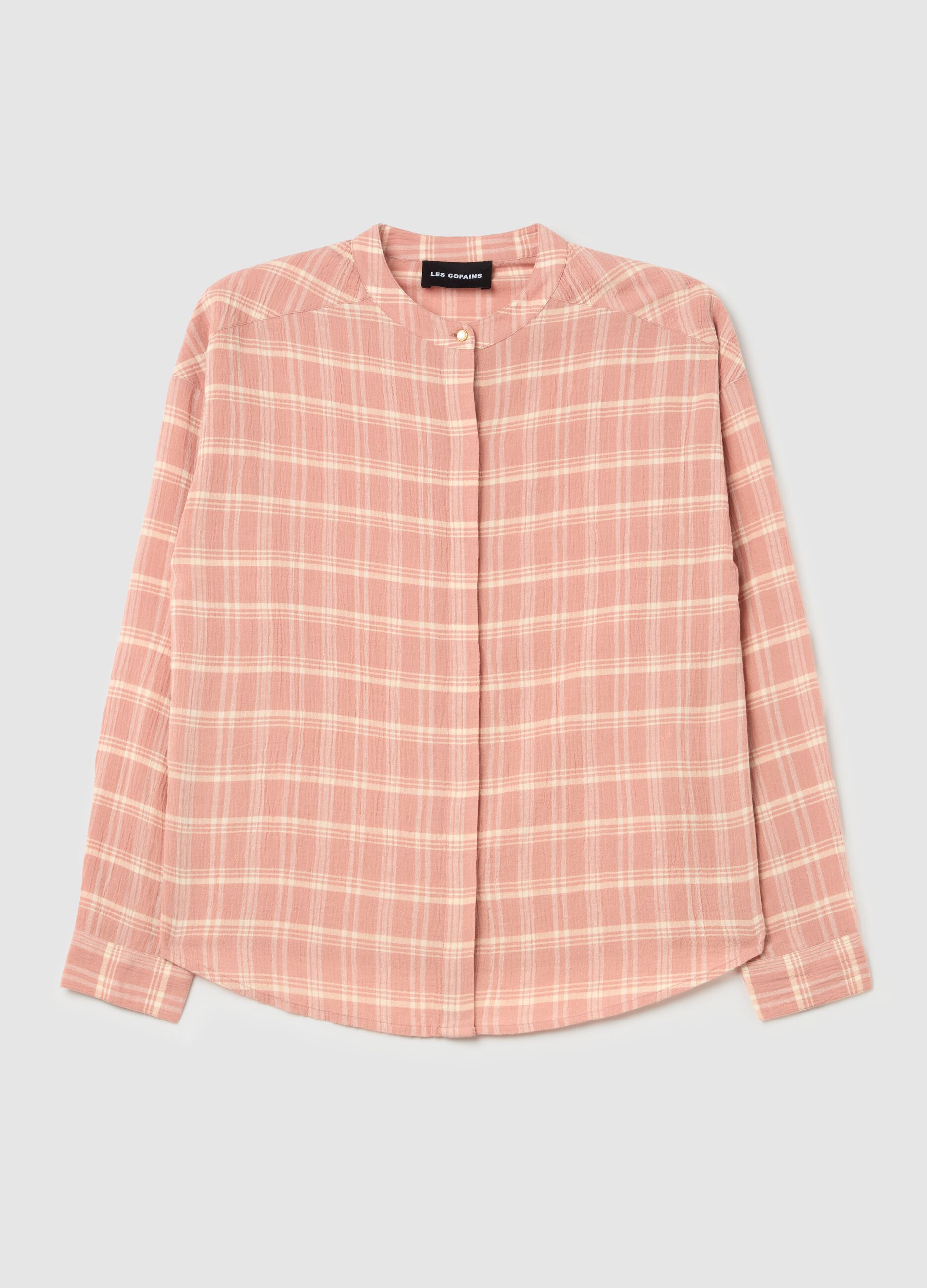 Shirt in crêpe with check pattern
