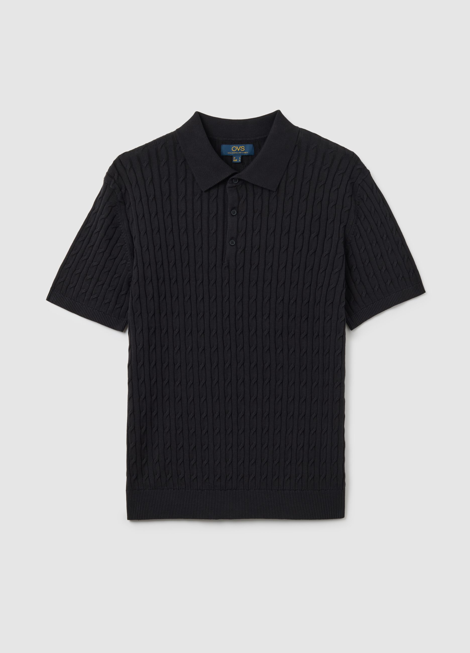 Black pure cotton polo regular fit
