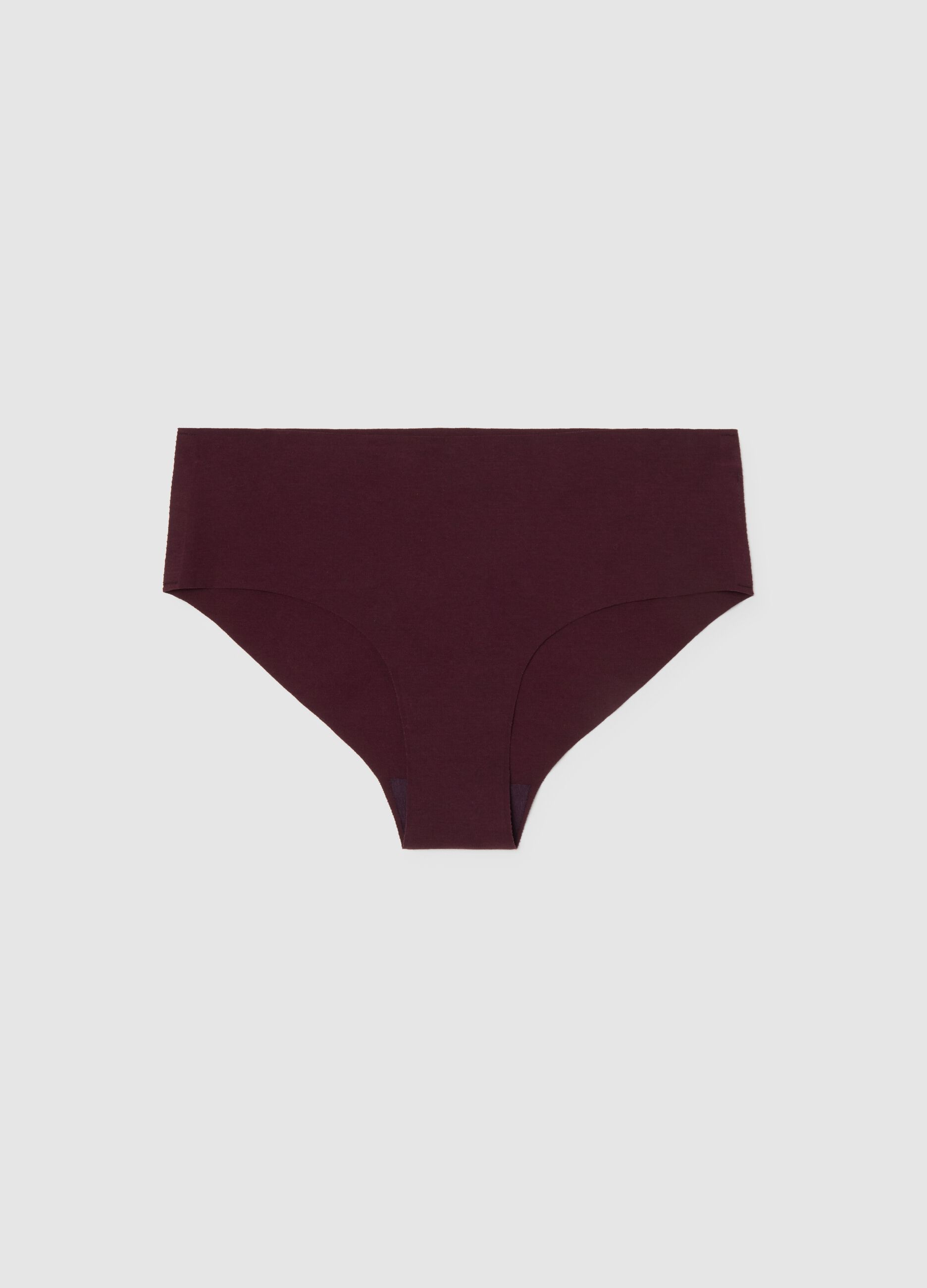 Regular fit brown stretch cotton briefs