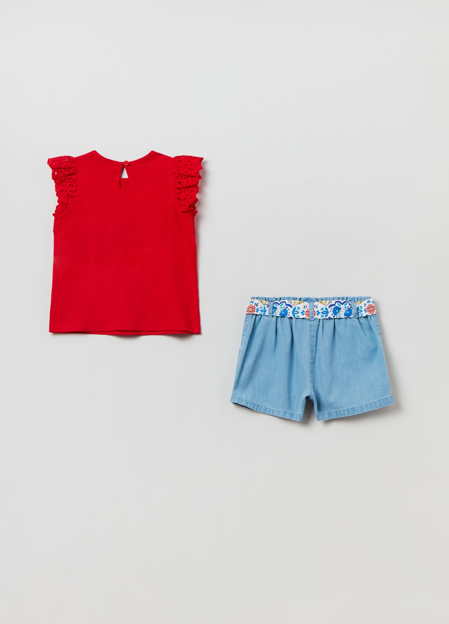 Set tank top in sangallo e shorts chambray_2