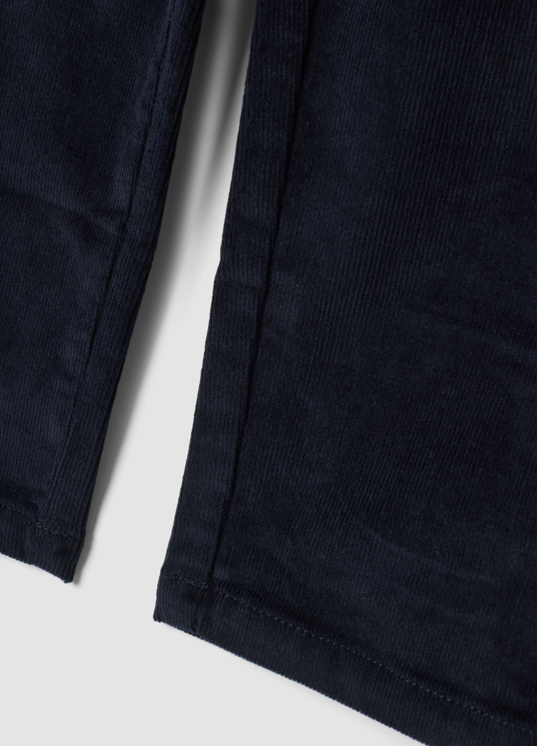 Blue ribbed stretch-cotton trousers