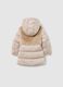 Beige padded jacket for girls with zip and hood_1