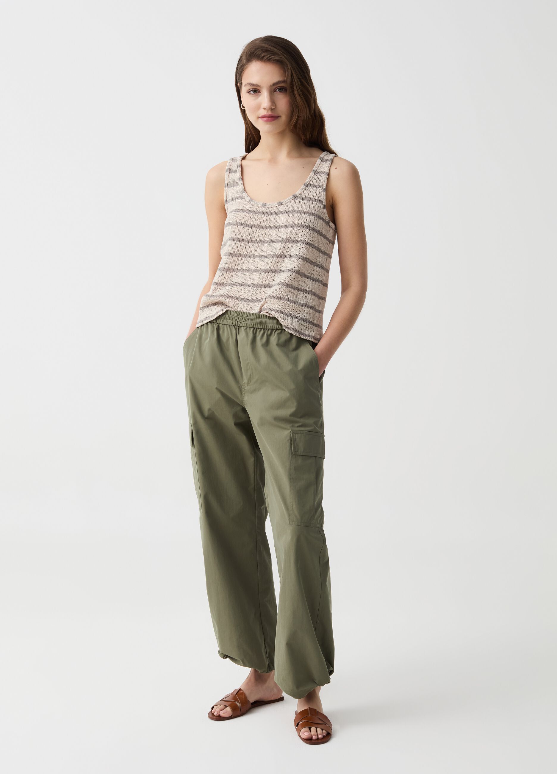 Ovs Tank top effetto tricot a righe