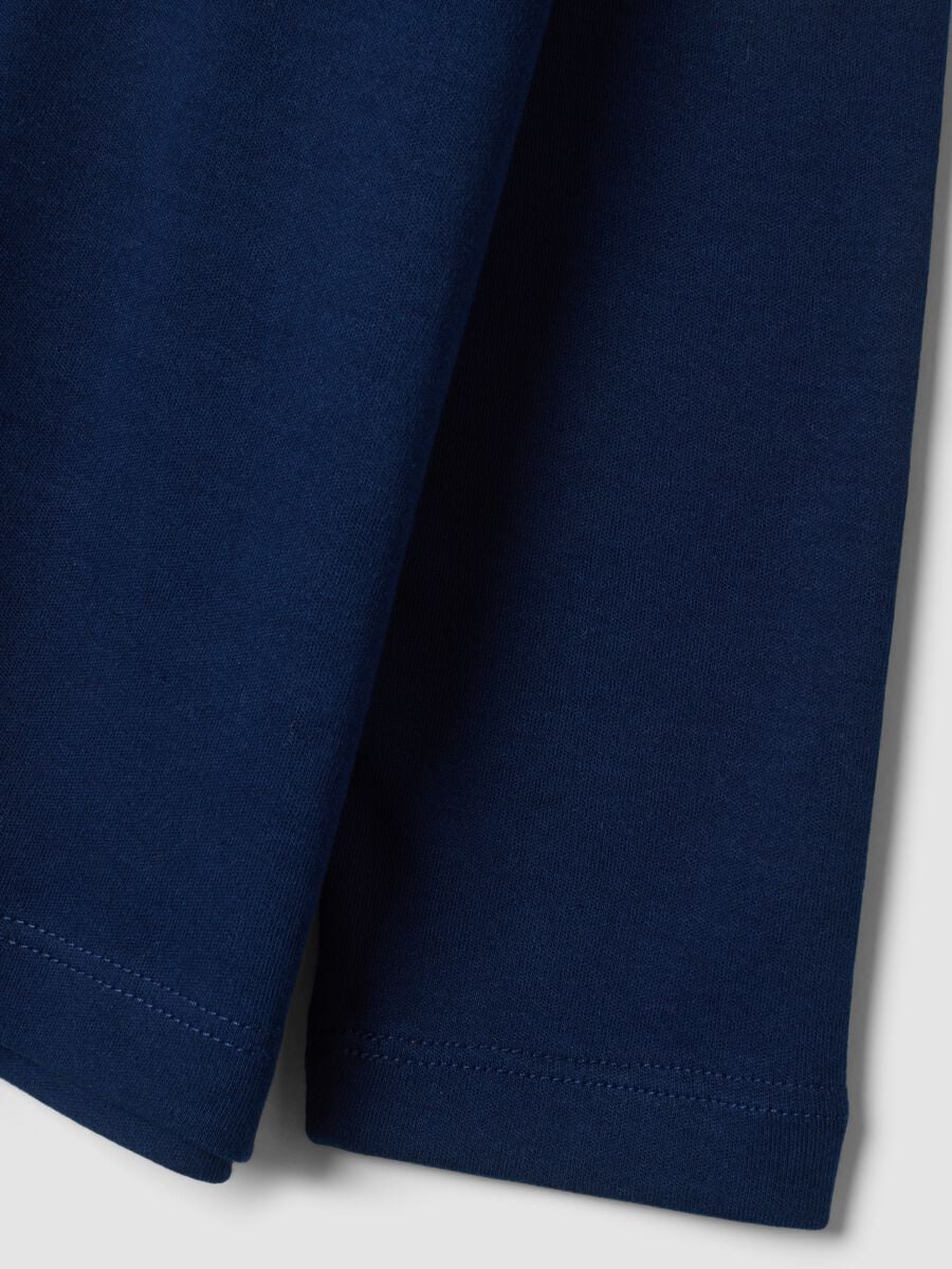 Navy blue crew-neck T-shirt in pure organic cotton_3