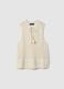 White pure cotton tank top with regular fit and mesh texture_4