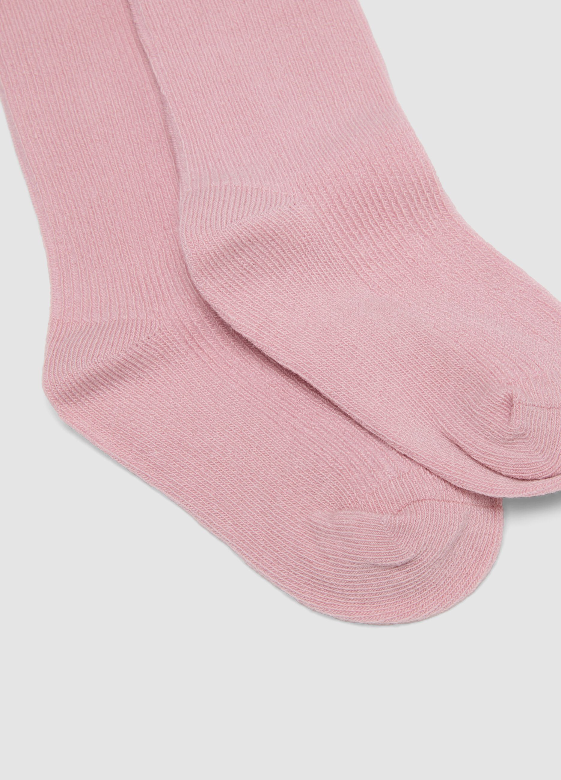 Tripack di calze lunghe rosa in cotone organico elasticizzato