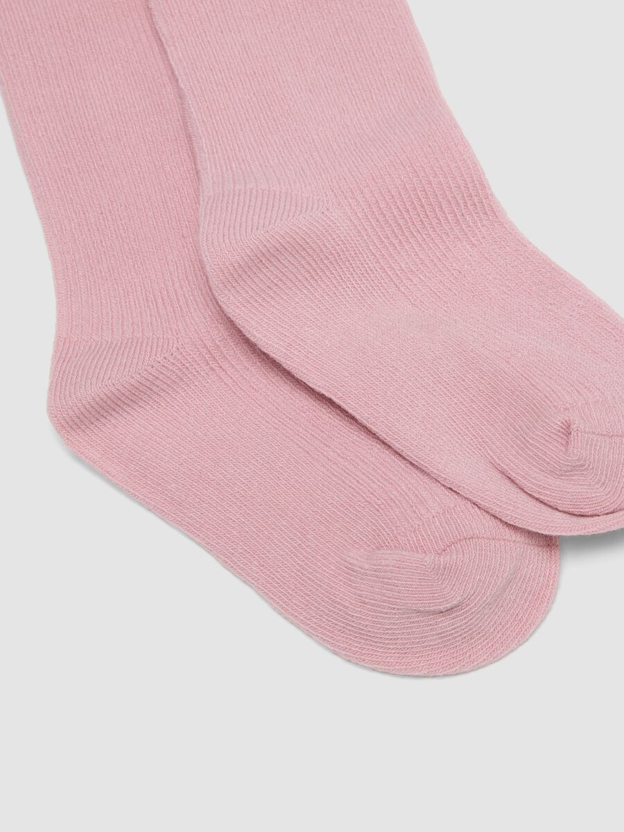 Tripack di calze lunghe rosa in cotone organico elasticizzato_2