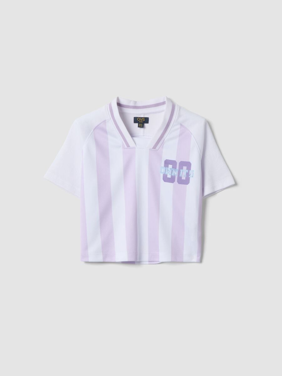 Purple striped short-sleeve T-shirt_3