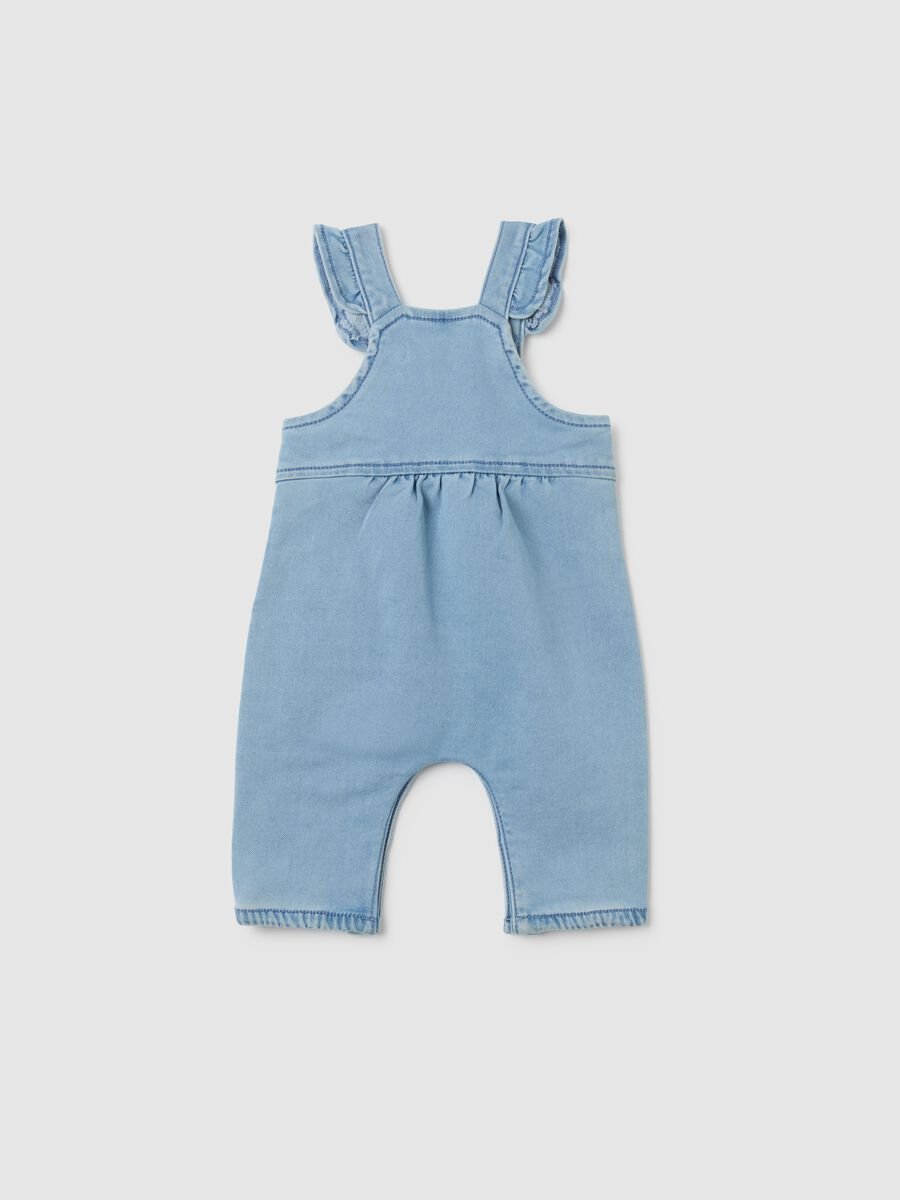 Baby Girl Denim Overalls in Light Blue Regular Fit_1
