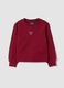 Pink pure cotton crew-neck sweatshirt with bow for girls_0