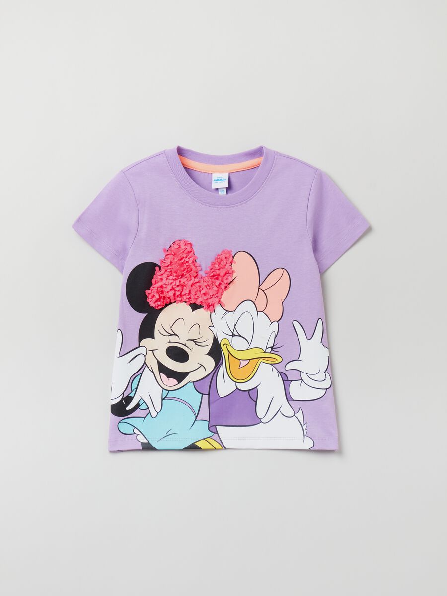 T-shirt con stampa Disney Minnie e Paperina_0