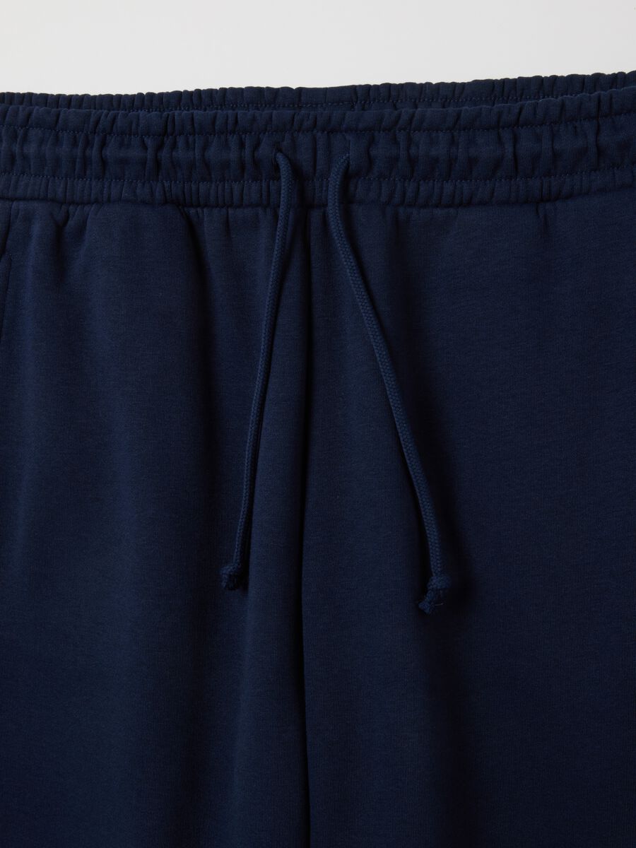 Pantaloni in misto cotone blu regular fit_1