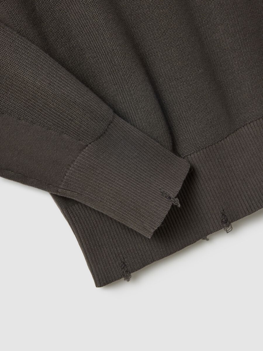 Brown pure cotton oversized sweater_5