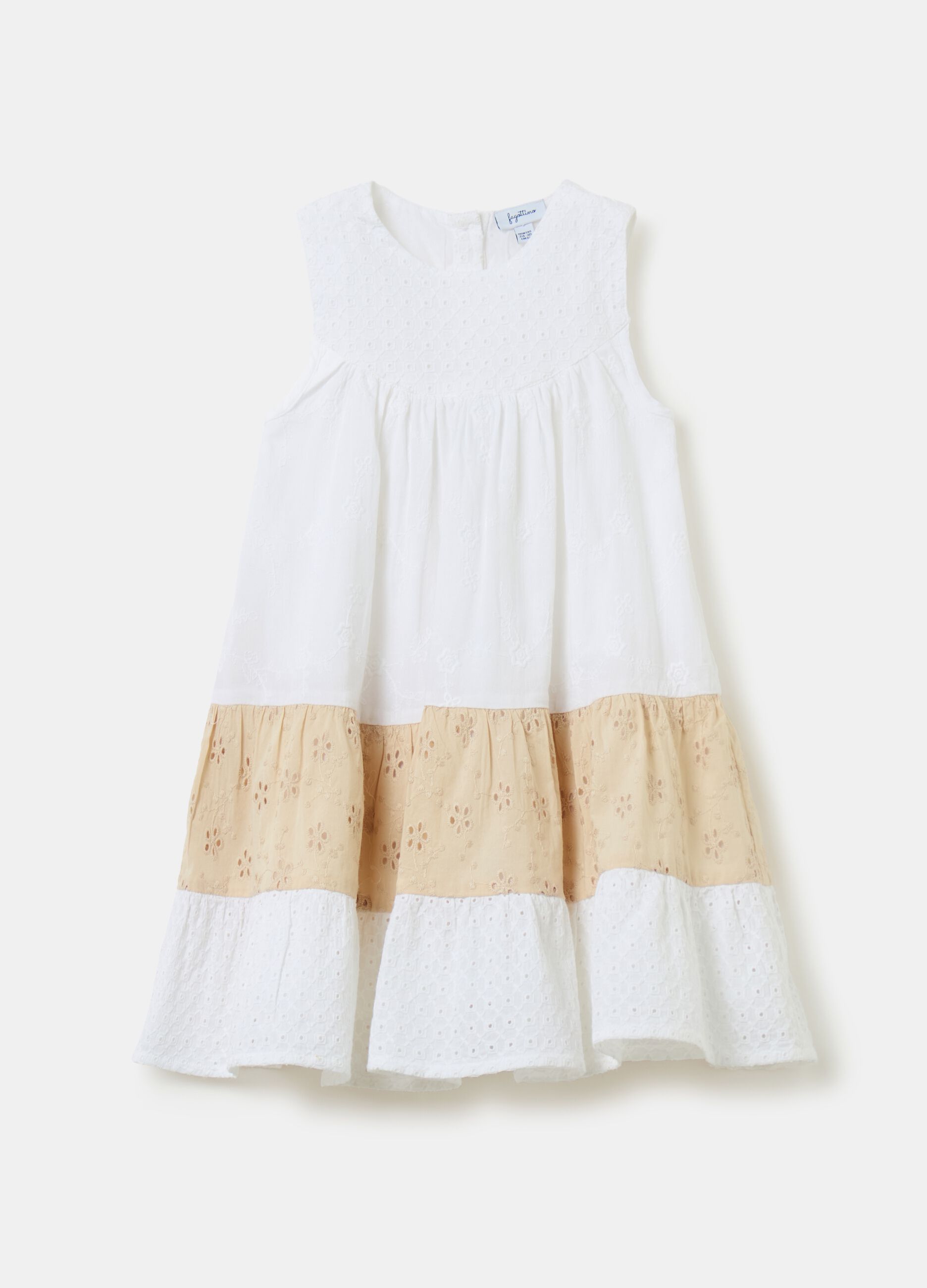 Broderie anglaise dress with flounces