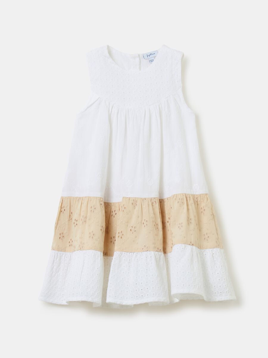 Broderie anglaise dress with flounces_0