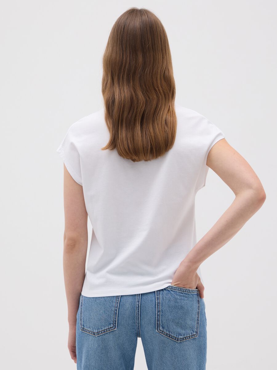 Women's white pure cotton T-shirt_2
