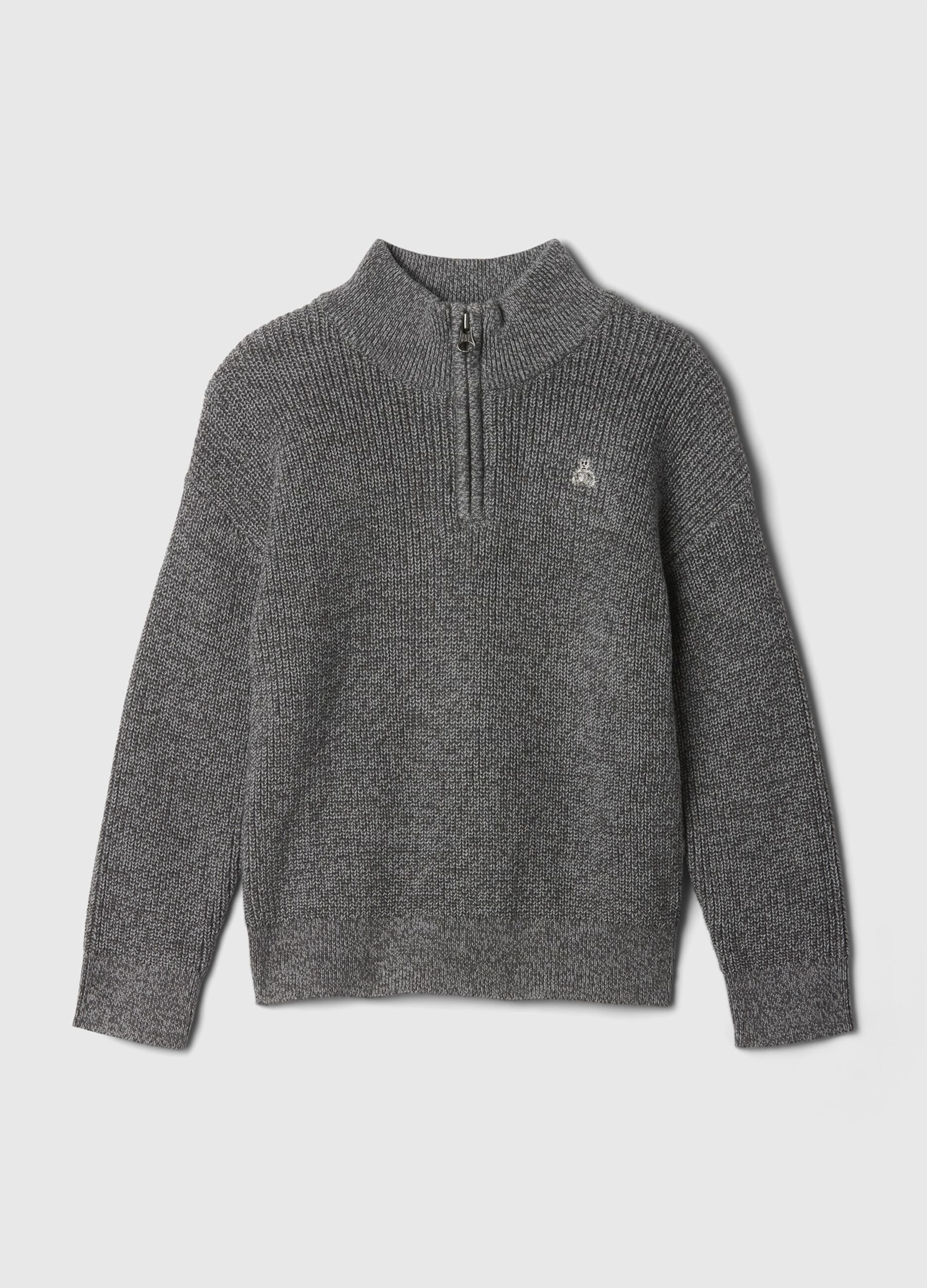 Mock neck pullover with half zip