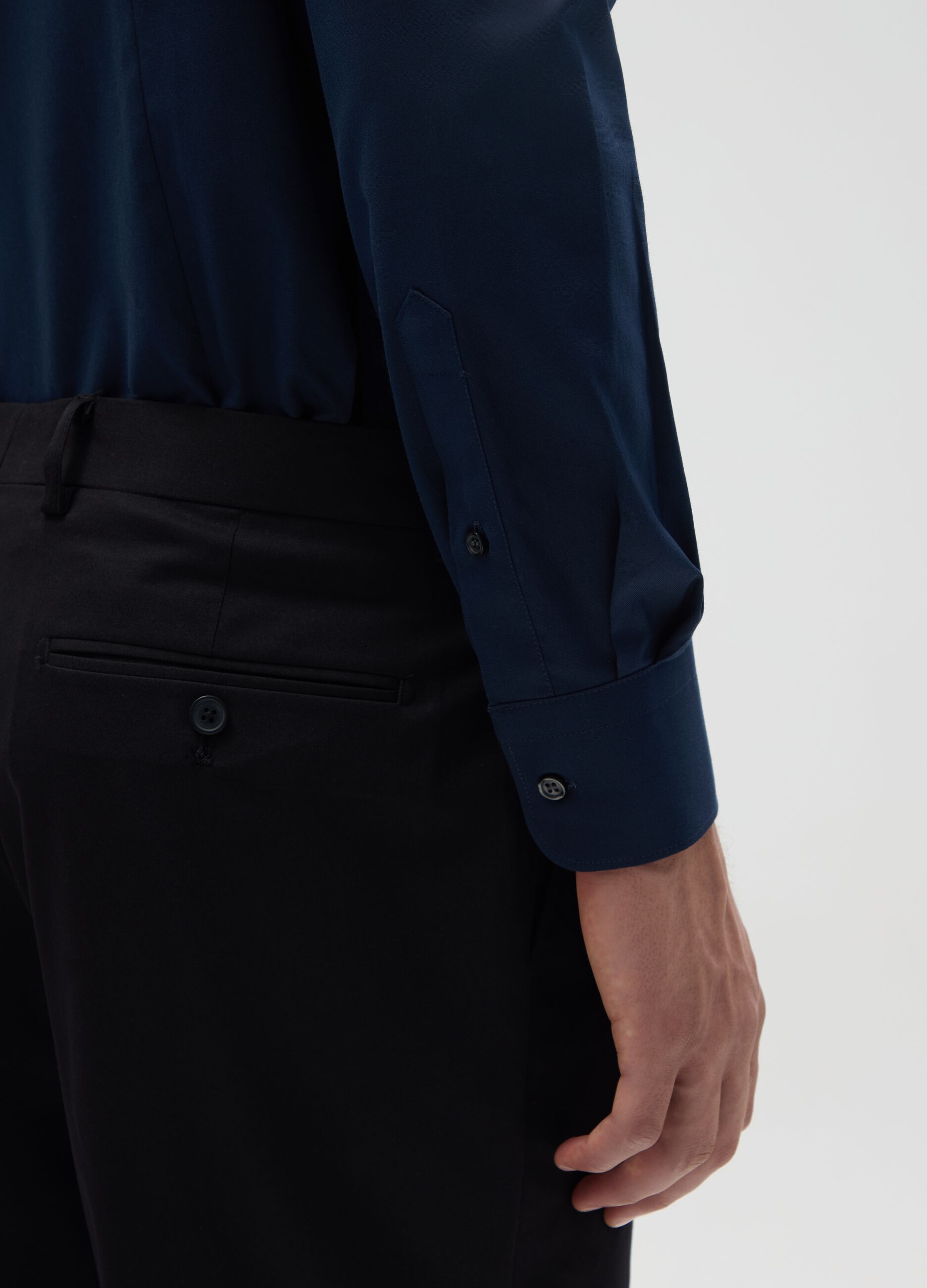 Men's Pure Cotton Blue Slim Fit Shirt