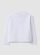 White stretch cotton T-shirt with front lettering_5