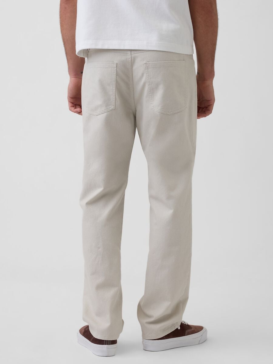 Pantaloni slim fit in misto lino e cotone_3