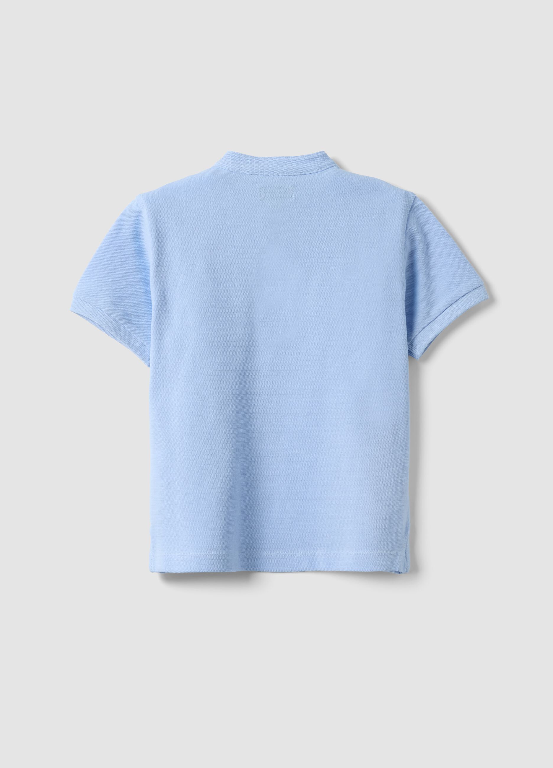 Regular fit blue cotton polo shirt for children